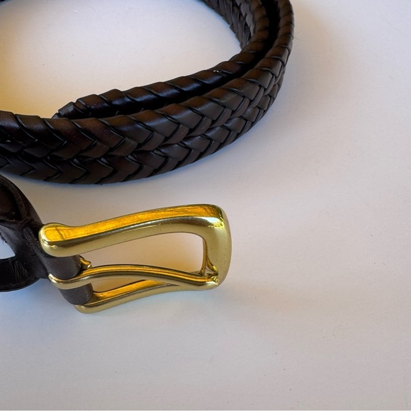 Fossil Brown Maddox Braided Leather Belt with Gold Buckle size 38 - Picture 4 of 10